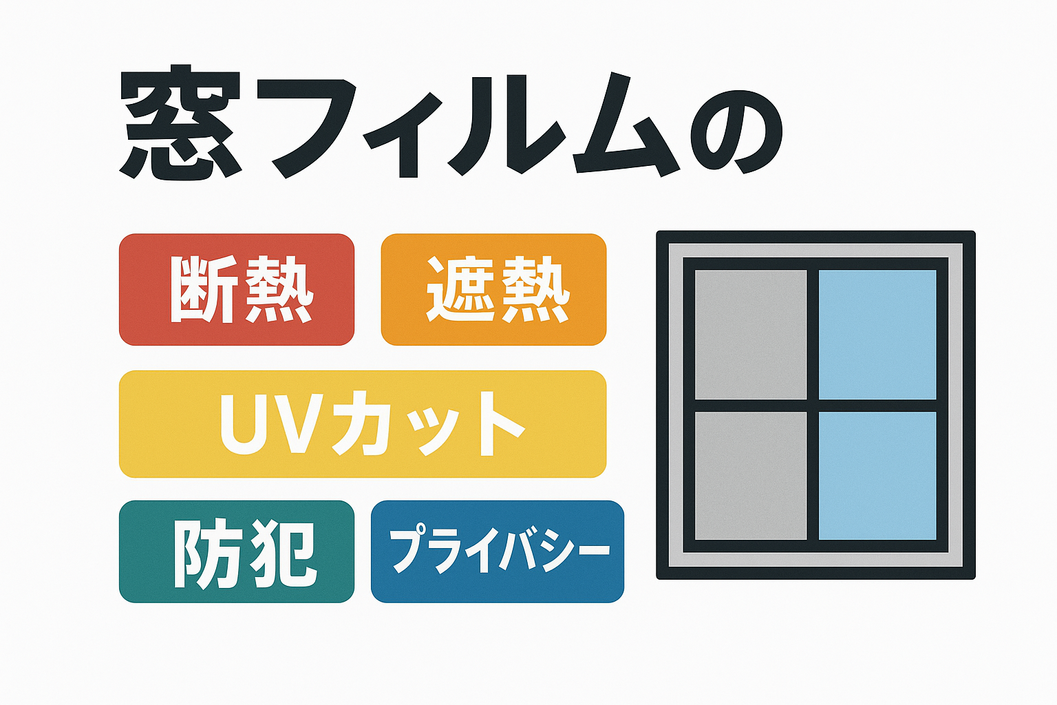 窓フィルムのすべて｜断熱・遮熱・UVカット・防犯・プライバシー・デザインまで全種類対応